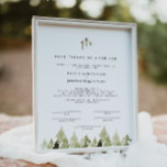 Poster Certificat de mariage de pin rustique JENNA<br><div class="desc">Ce certificat de mariage comporte des pins aquarellés rustiques et des polices manuscrites bohèmes. Modifiez facilement tous les textes et les polices pour correspondre à votre cérémonie et au style du couple. Pour une qualité optimale,  veillez à utiliser du papier mat afin que les signatures ne soient pas collées.</div>