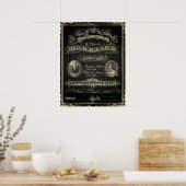 Poster Certificat de Mariage de Style Gatsby Classique Vi (Cuisine)