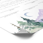 Poster Certificat de mariage des Monts Watercolor (Coin)