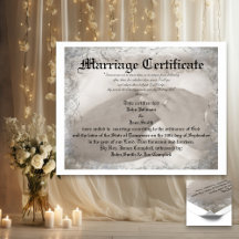 Certificat de mariage d'origine