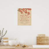 Poster Certificat de Mariage floral d'automne "Saint Mari (Cuisine)