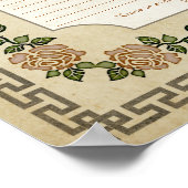 Poster Certificat de Mariage floral grec antique (Coin)