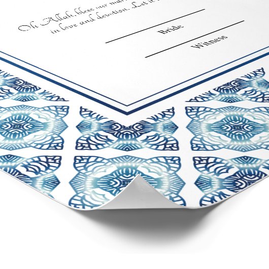 Poster Certificat de mariage islamique, contrat nikkah (Coin)
