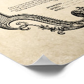 POSTER CERTIFICAT DE MARIAGE MÉDICAMENT DE PAGAN GOTHIQUE (Coin)