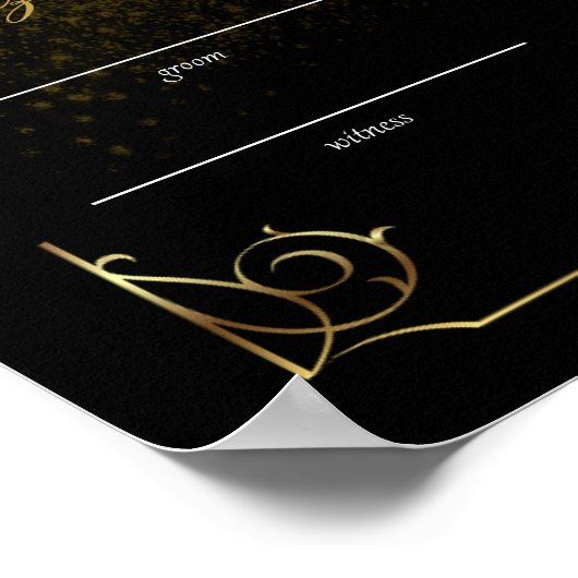 Poster Certificat de mariage musulman Nikkah personnalisé (Coin)