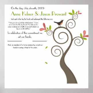 Poster Certificat de mariage Quaker - Énorme