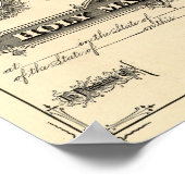 Poster Certificat de mariage vintage (Coin)