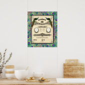 Poster Certificat de Mariage Vintage Design Moderne (Cuisine)
