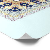 Poster Certificat de Nikkah des motifs frontaliers islami (Coin)