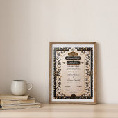 Poster Certificat de Nikkah élégant version arabe Mariage