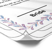 Poster Certificat de nikkah fleuri et violet islamique (Coin)