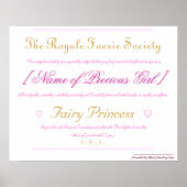 Poster Certificat de Princesse Fairy (Devant)