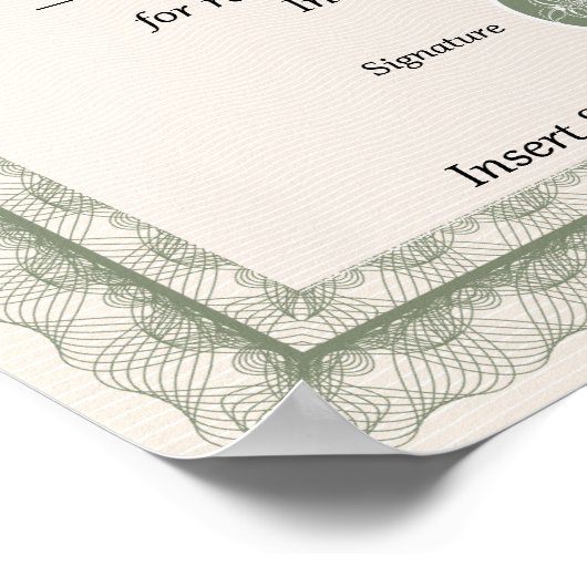 POSTER CERTIFICAT DE RÉALISATION (Coin)