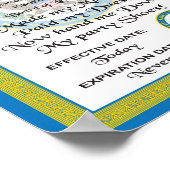 Poster Certificat de retraite Licence de se détendre (Coin)