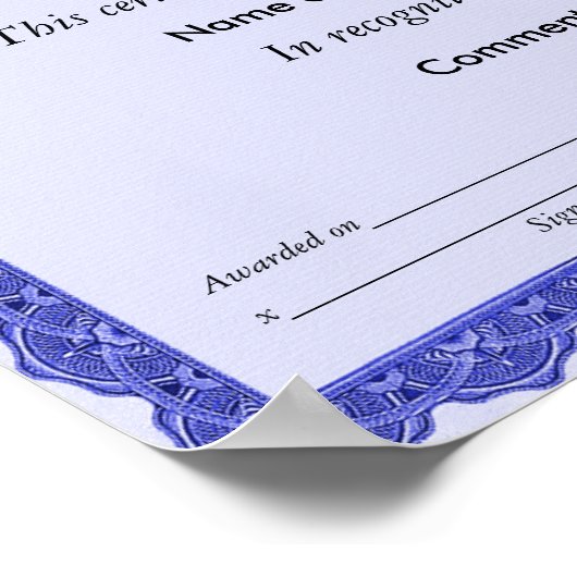 Poster Certificat de réussite (Coin)