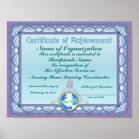 Poster Certificat de réussite (chrétien) (Devant)
