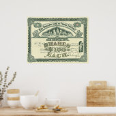 Poster Certificat de Stock de capital vintage Business Fi (Cuisine)