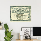 Poster Certificat de Stock de capital vintage Business Fi (Bureau à domicile)