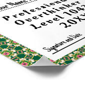 Poster Certificat de surpenseur professionnel (Coin)