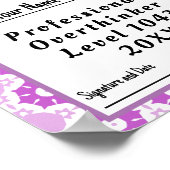 Poster Certificat de surpenseur professionnel (Coin)