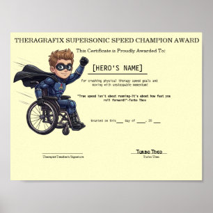 Poster Certificat de vitesse super-milestone de Theo en f