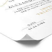 Poster Certificat Diplôme Simple Noir Blanc Or (Coin)