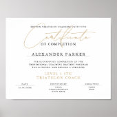 Poster Certificat Diplôme Simple Noir Blanc Or (Devant)