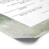 Poster Certificat floral de Rose de Bourgogne Dusty (Coin)