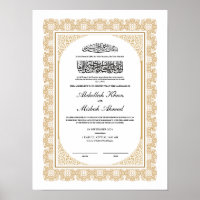 Certificat Gold Nikkah pour le Mariage musulman is