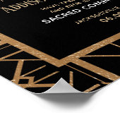 Poster Certificat Mariage alternatif en or géométrique no (Coin)