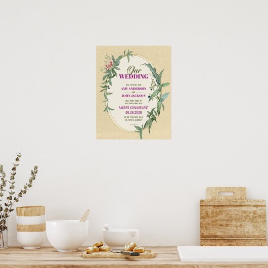 Poster Certificat Mariage d'engagement sacré (Cuisine)