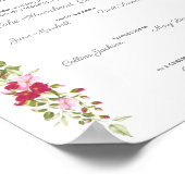 Poster Certificat mariage Floral Rose & Rouge Garland (Coin)
