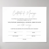 Poster Certificat Mariage HARLOW De Mariage 8x10 (Devant)