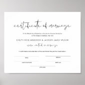 Poster Certificat Mariage STELLA de mariage 8x10 (Devant)