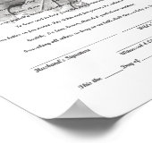 Poster Certificat Mariage Vow Renouvellement Modèle (Coin)