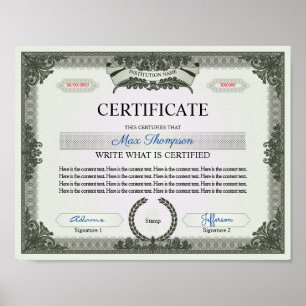 Poster Certificat multifonction