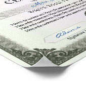 Poster Certificat multifonction (Coin)