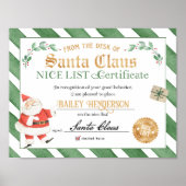 Poster Certificat Nice Approuvé Père Noël (Devant)
