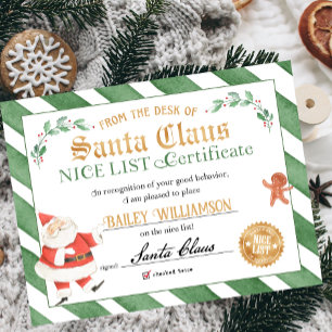 Poster Certificat Nice Approuvé Père Noël