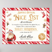 Poster Certificat Nice Approuvé Père Noël (Devant)