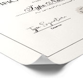 Poster Certificat simple d'achèvement, diplôme (Coin)