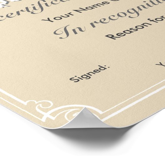 Poster Certificat spécial (Coin)