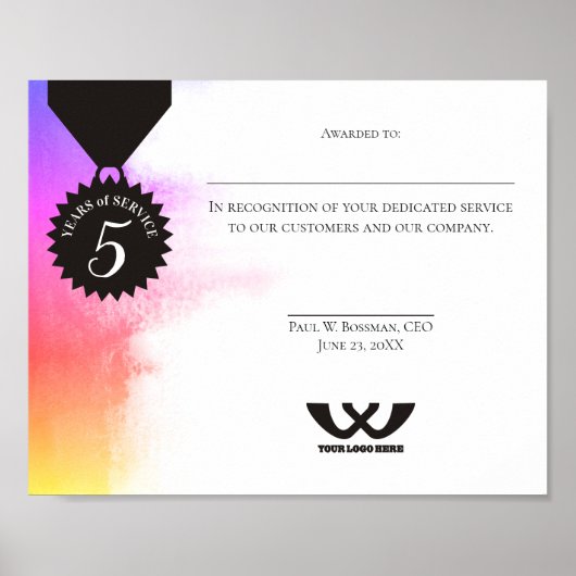 Poster Certificat universel d'attribution d'anniversaire (Devant)