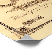 Poster Certificat vintage de mariage (Coin)