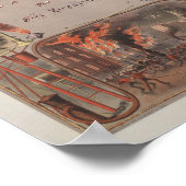 Poster Certificat vintage de pompier - 1877 (Coin)