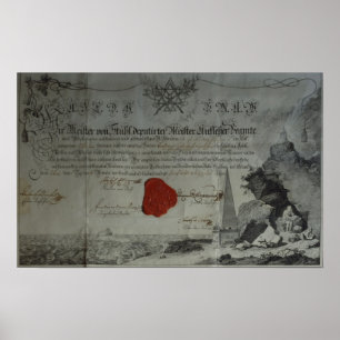 Poster Certificate issued by the Worshipful Master