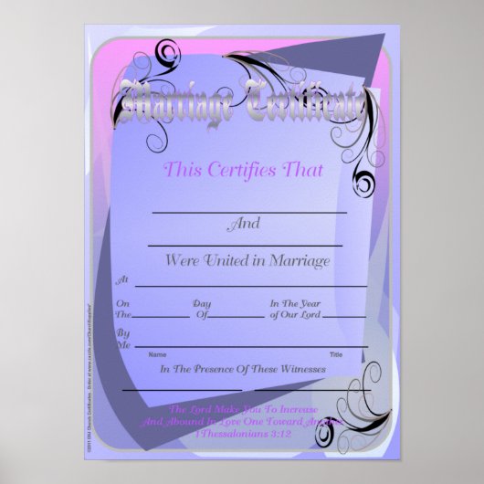 Poster Certificats de mariage (Devant)