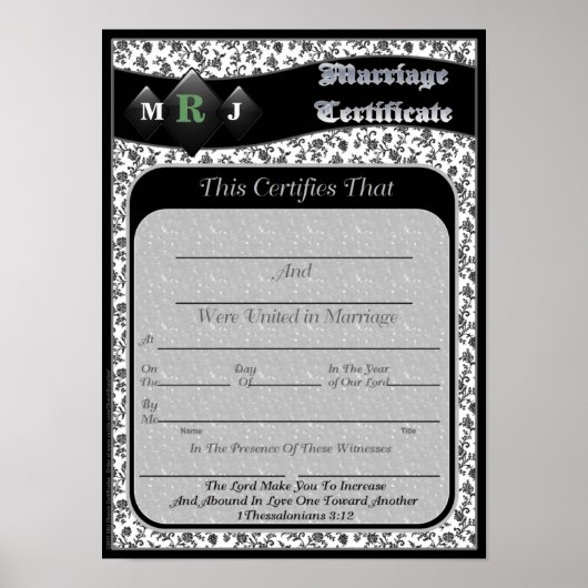Poster Certificats de mariage (Devant)