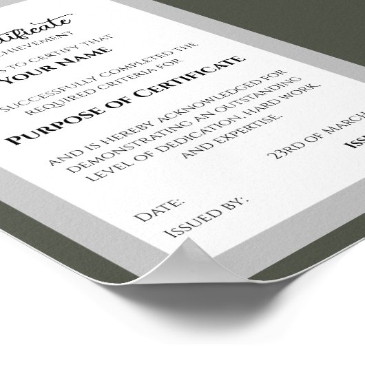 Poster Certificats de matrice versatile (Coin)