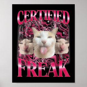 Poster Certifié Freak Eat Cement Maudit Chat Funny Cat Me